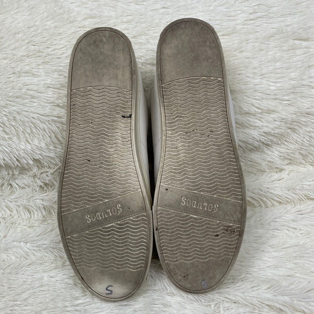 Soludos Shoes Ibiza Sneakers Womens 8.5 White Leather Classic Casual‎ Platform - Picture 9 of 11